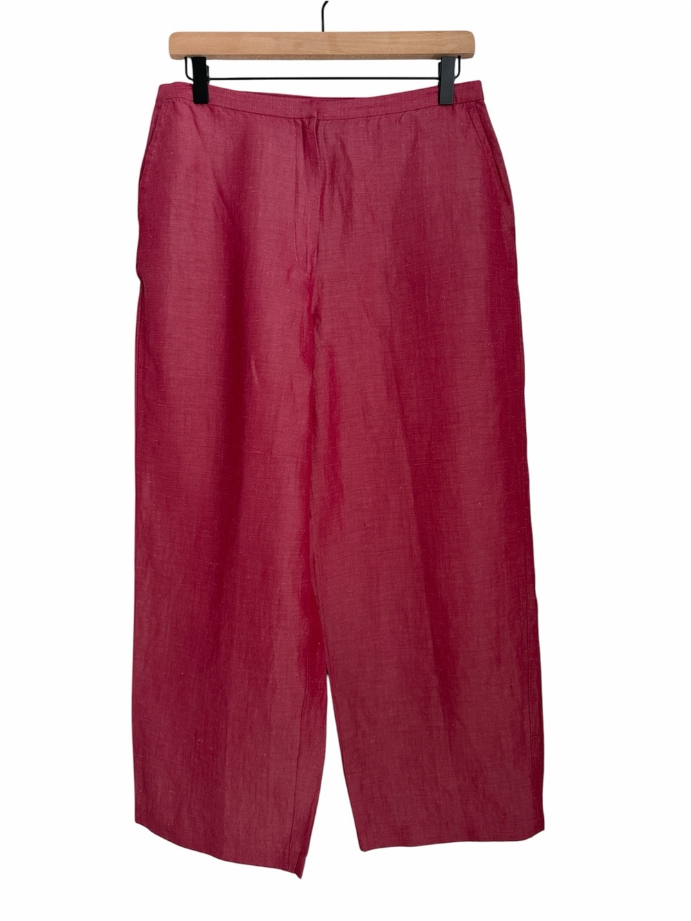 Eileen Fisher Linen Silk Blend Pull-On Cropped Pants Pink Size M - Picture 2 of 12